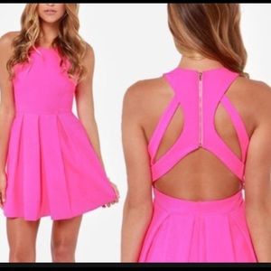 Lulu's Test Drive Neon Pink Dress